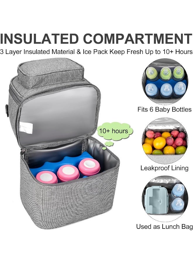 Sanchamy Breastmilk Cooler Bag with Ice Pack Bottle Cooler Bag for Baby Milk Breast Pump Bag - Image 3